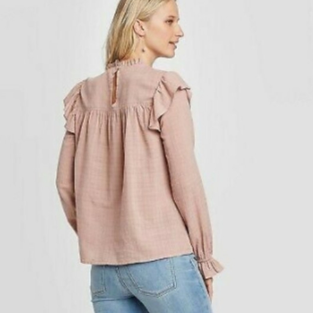 Universal Thread Ruffle Long Sleeve Blouse M NEW NWT - Picture 2 of 10